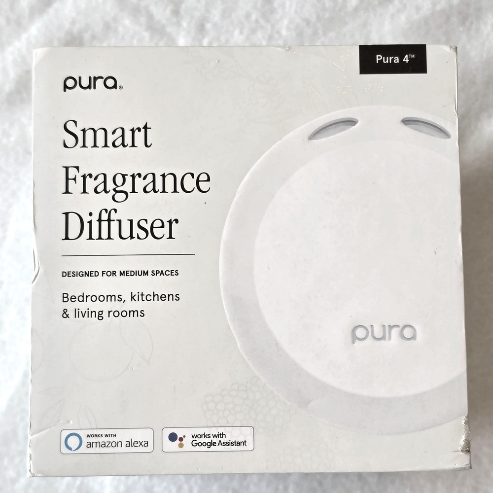 Pura 4 Smart Fragrance Diffuser White with 2 Capri Blue Volcano Refills